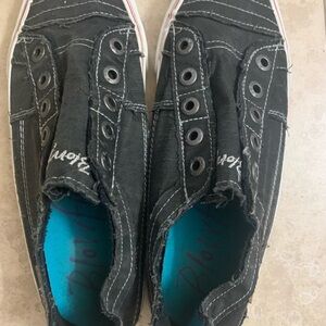 Blowfish Black Canvas Sneakers with White Soles